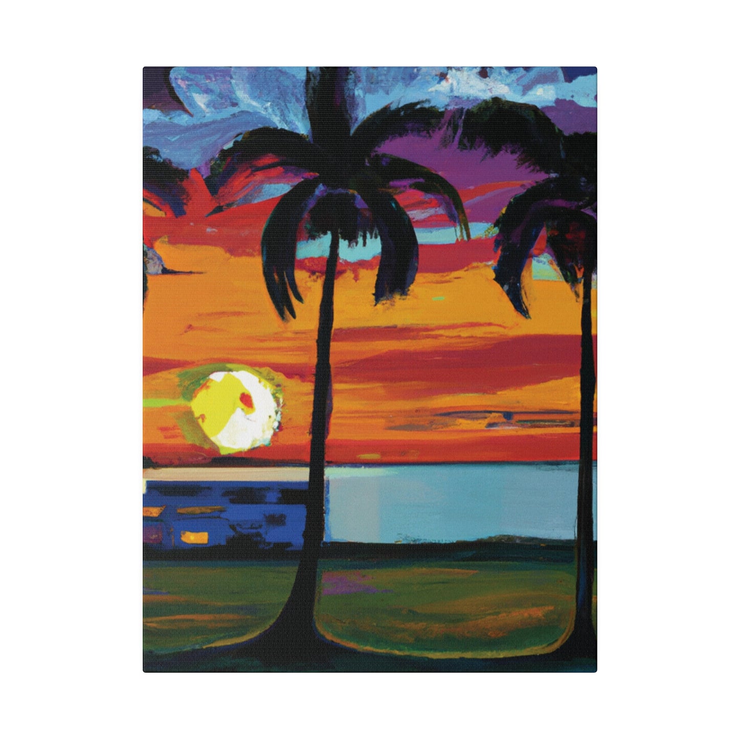 1676M - Miami Beach Sunset Painting Print | Miami | Beach | Sunset | Poster | Home Decor | Wall Art | Canvas