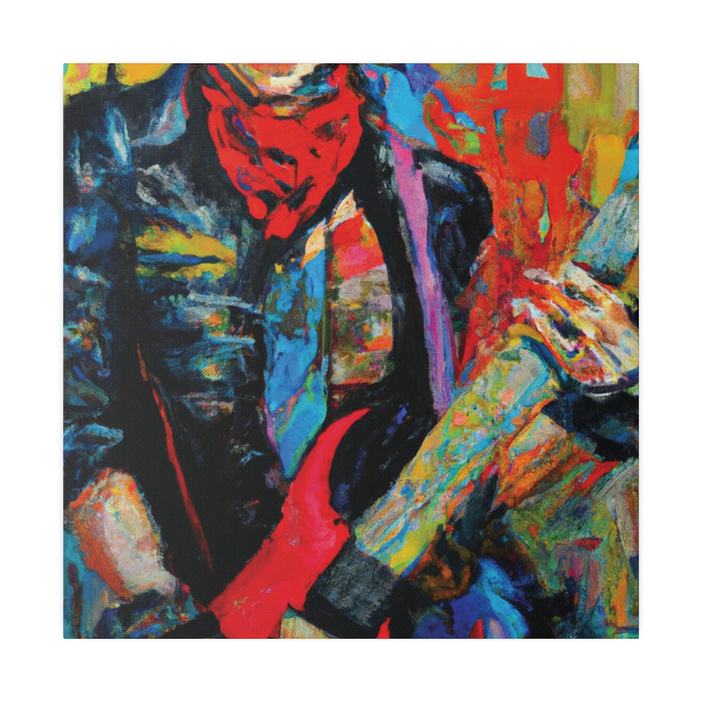 8732A - Rockstar Oil Painting Style Print | Poster | Home Decor | Wall Art | Music Art | Canvas
