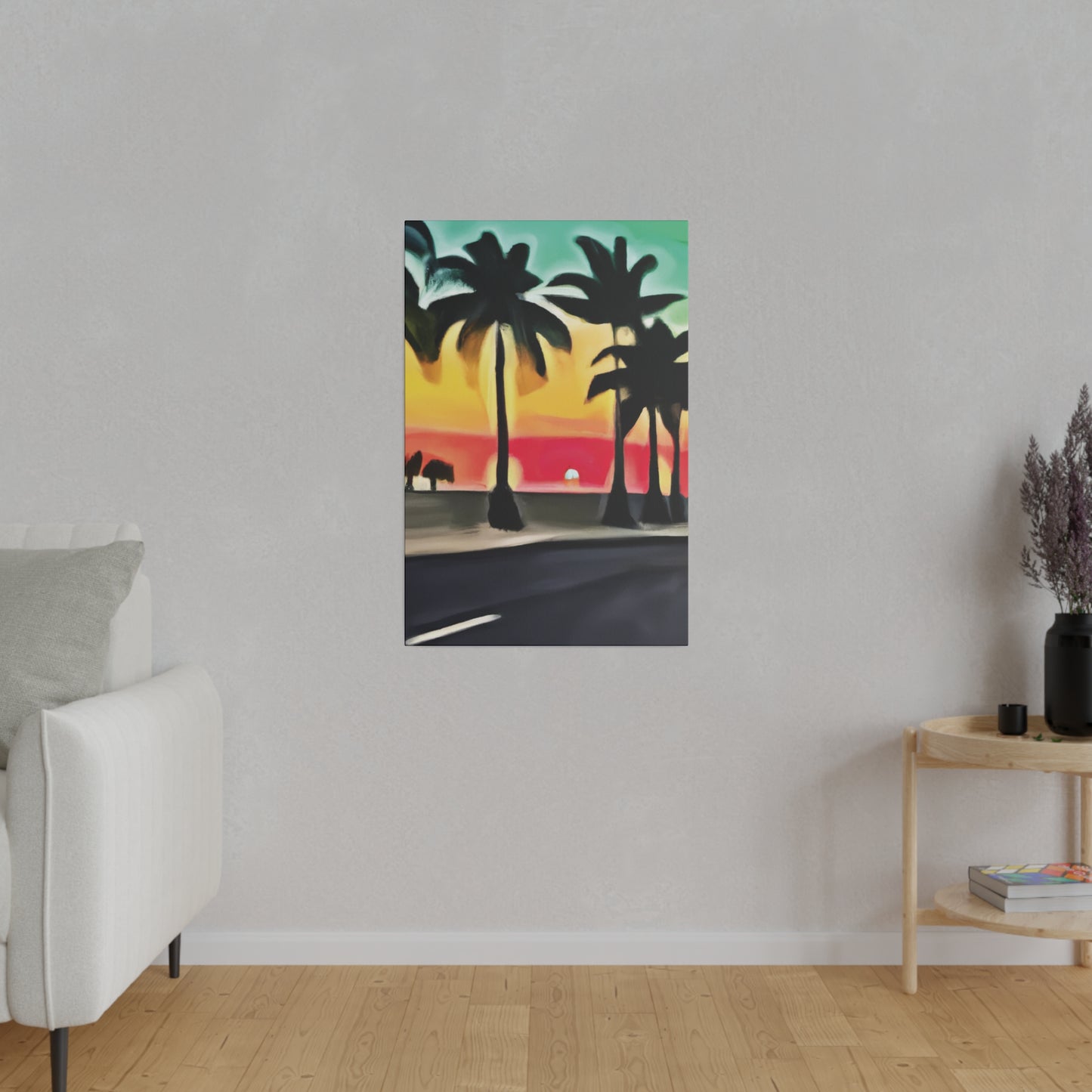 6057U - Miami Beach Sunset Painting Print | Miami | Beach | Sunset | Poster | Home Decor | Wall Art | Canvas