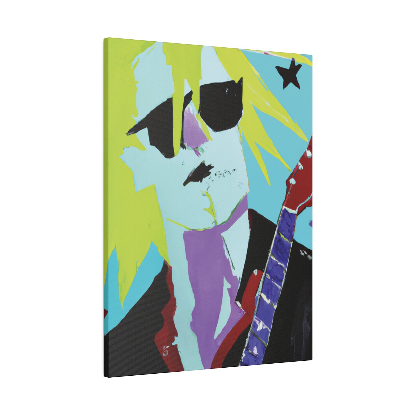 8267F - Rockstar Painting Print | Face | Abstract | Poster | Home Decor | Wall Art | Music Art | Canvas