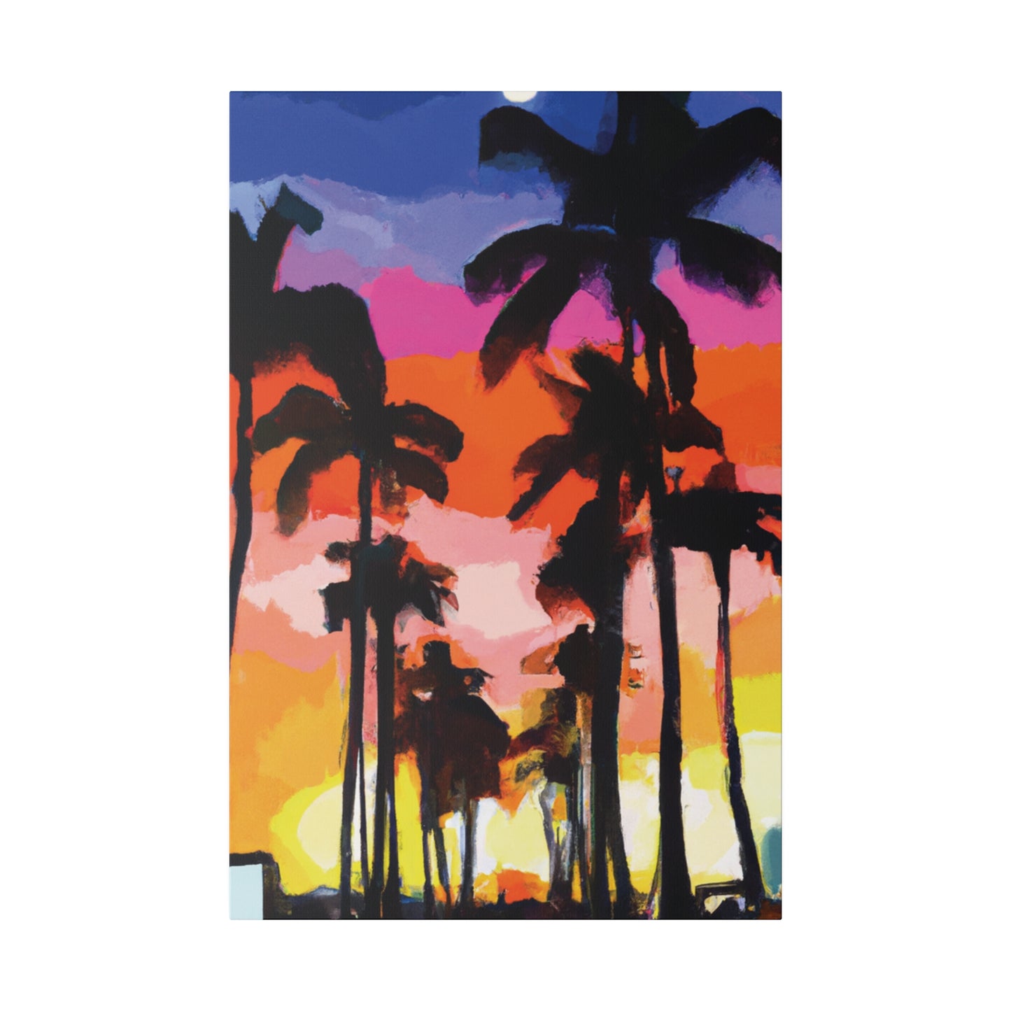 5857E - Miami Beach Sunset Painting Print | Miami | Beach | Sunset | Poster | Home Decor | Wall Art | Canvas