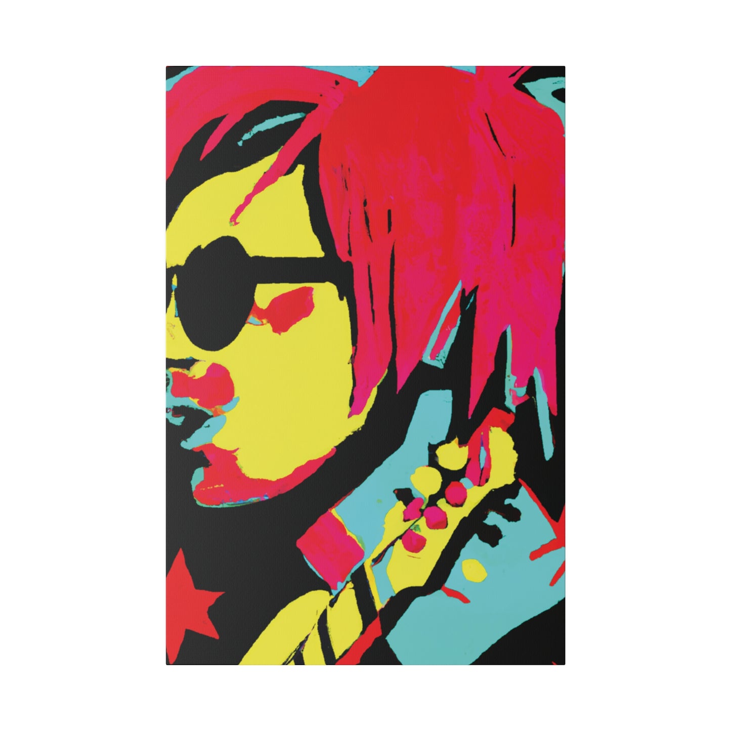 8972Y - Rockstar Painting Print | Face | Abstract | Poster | Home Decor | Wall Art | Music Art | Canvas