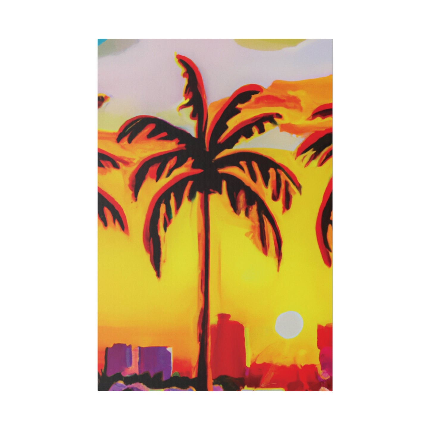 6539T - Miami Beach Sunset Painting Print | Miami | Beach | Sunset | Poster | Home Decor | Wall Art | Canvas