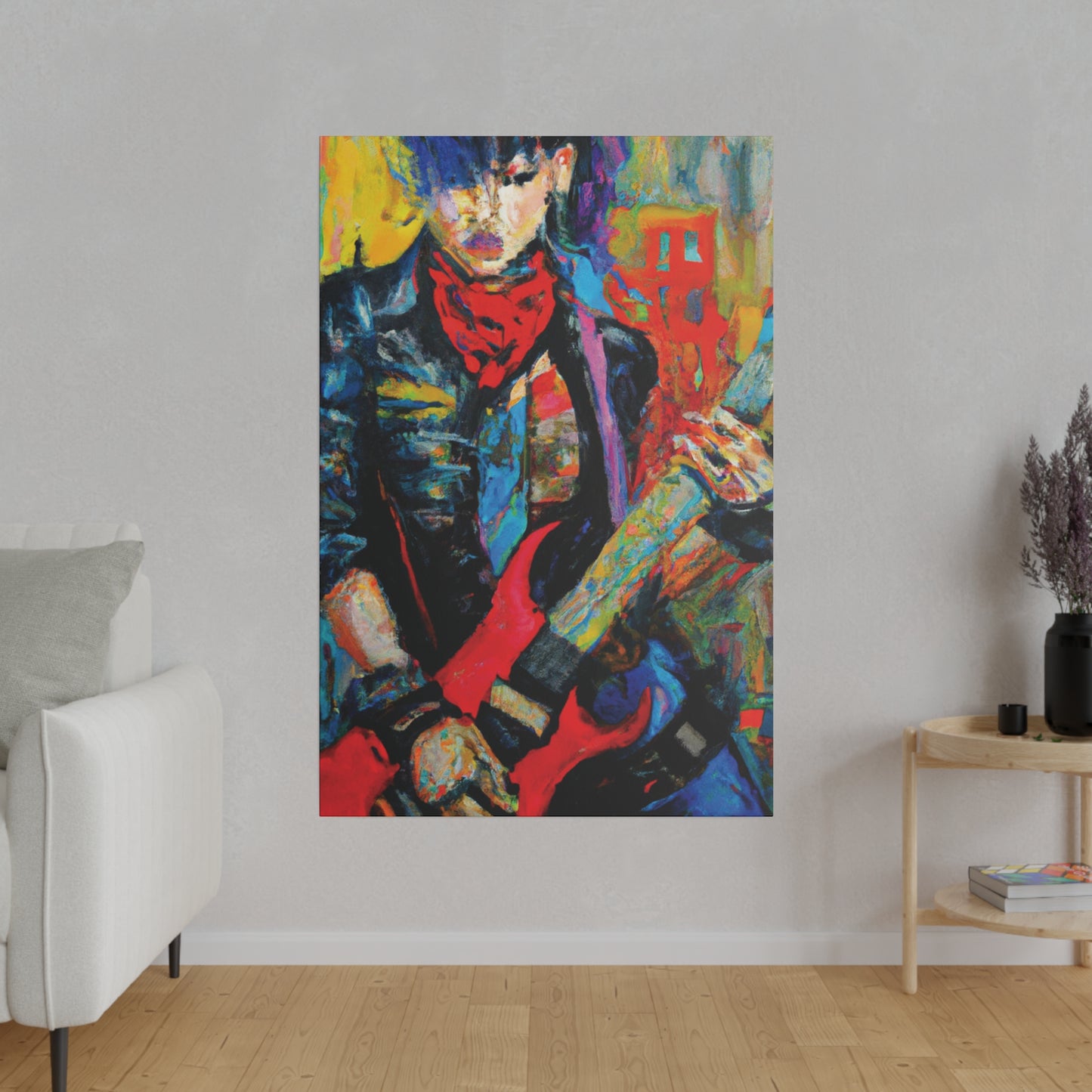 8732A - Rockstar Oil Painting Style Print | Poster | Home Decor | Wall Art | Music Art | Canvas