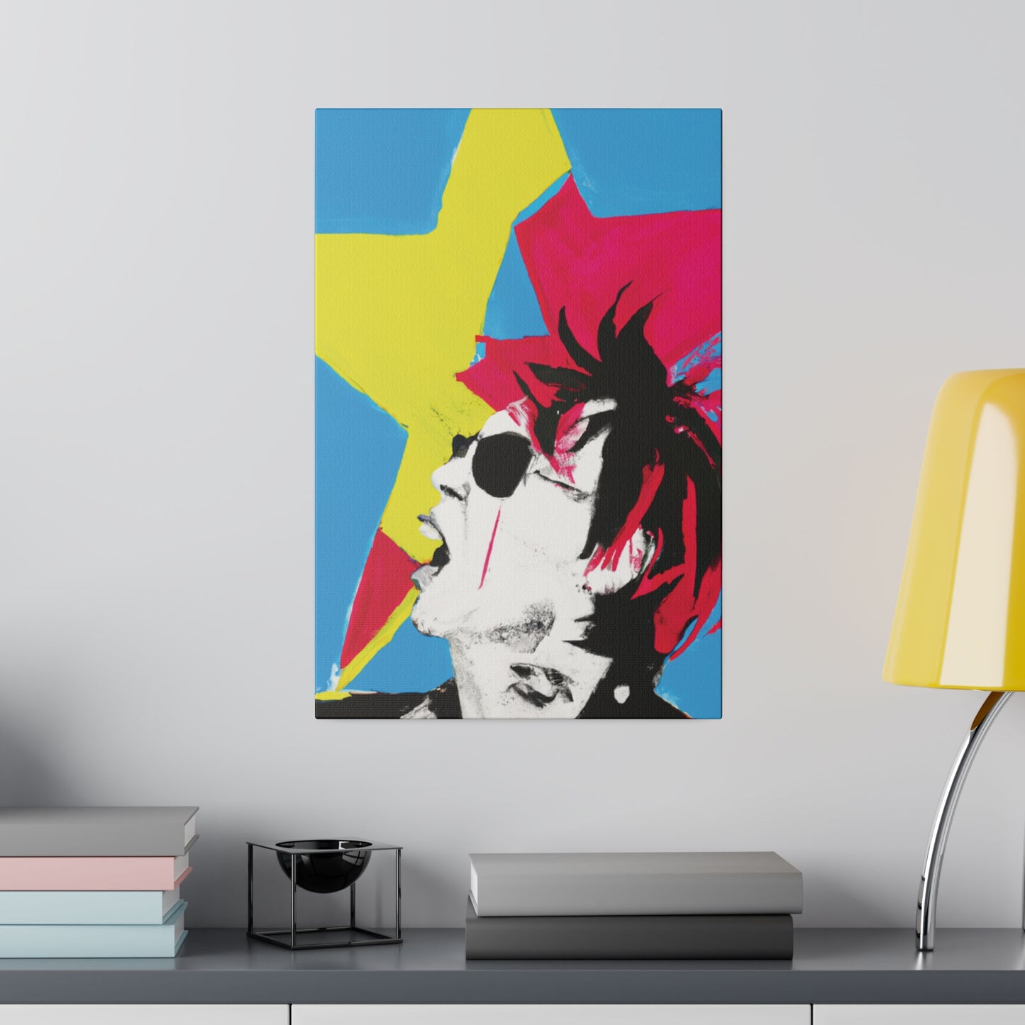 7179X - Rockstar Painting Print | Face | Abstract | Poster | Home Decor | Wall Art | Music Art | Canvas