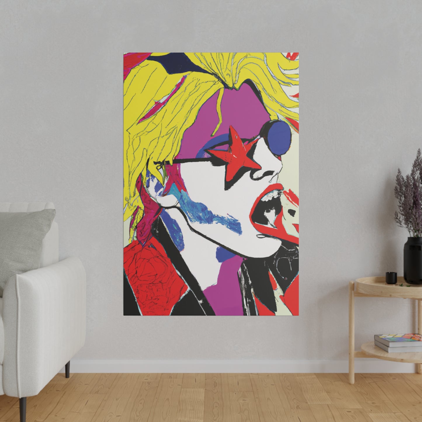 7531H - Rockstar Painting Print | Face | Abstract | Poster | Home Decor | Wall Art | Music Art | Canvas