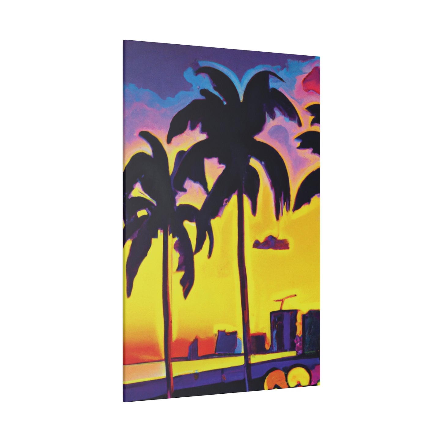 5674W - Miami Beach Sunset Painting Print | Miami | Beach | Sunset | Poster | Home Decor | Wall Art | Canvas