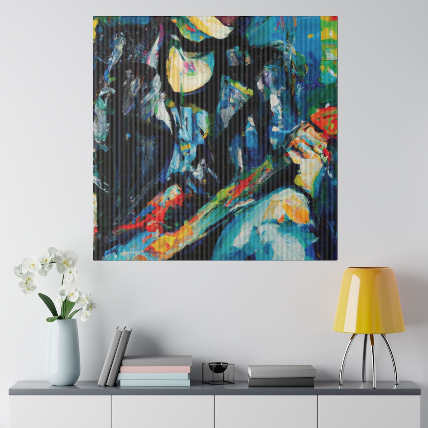 9733T - Rockstar Oil Painting Style Print | Poster | Home Decor | Wall Art | Music Art | Canvas