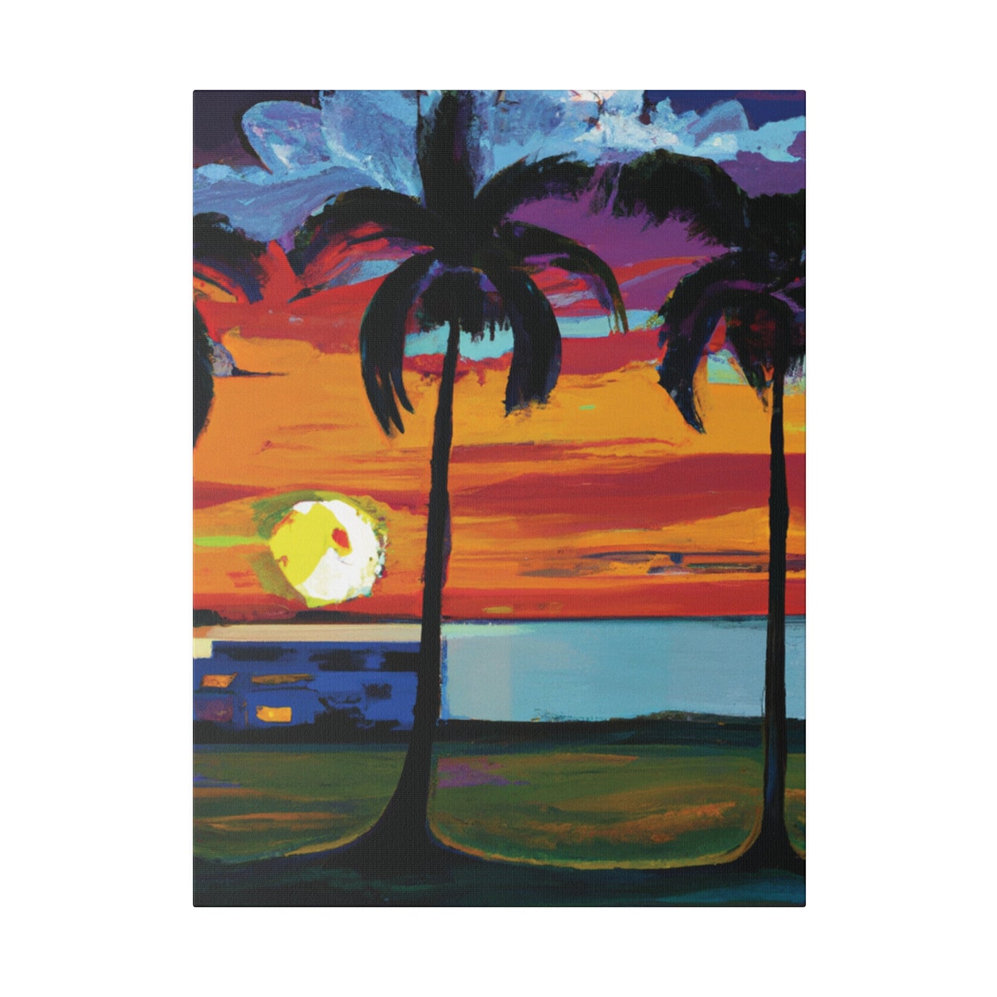 1676M - Miami Beach Sunset Painting Print | Miami | Beach | Sunset | Poster | Home Decor | Wall Art | Canvas