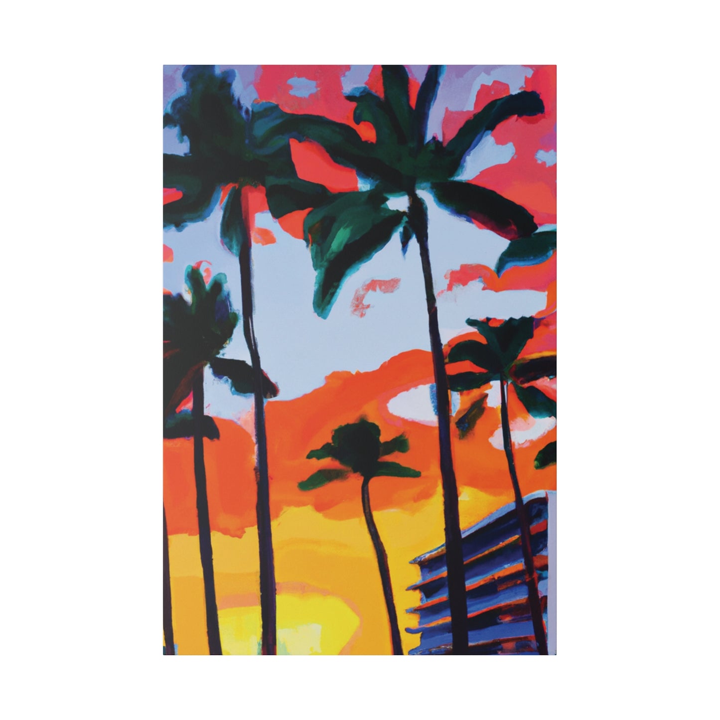 2741Q - Miami Beach Sunset Painting Print | Miami | Beach | Sunset | Poster | Home Decor | Wall Art | Canvas