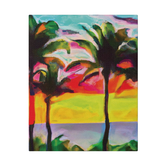 2523Q - Miami Beach Sunset Painting Print | Miami | Beach | Sunset | Poster | Home Decor | Wall Art | Canvas