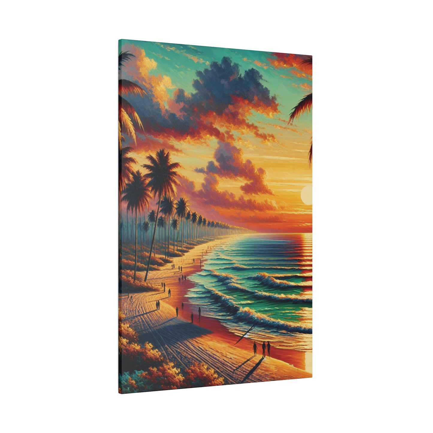 4832K - miami beach art, sunset background, ocean art work, beach art work, sunset designs, miami beach painting, miami beach print