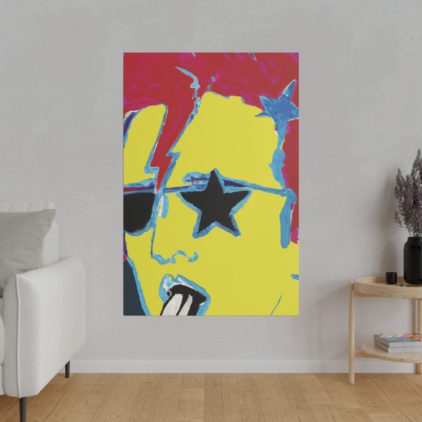 1454X - Rockstar Painting Print | Face | Abstract | Poster | Home Decor | Wall Art | Music Art | Canvas