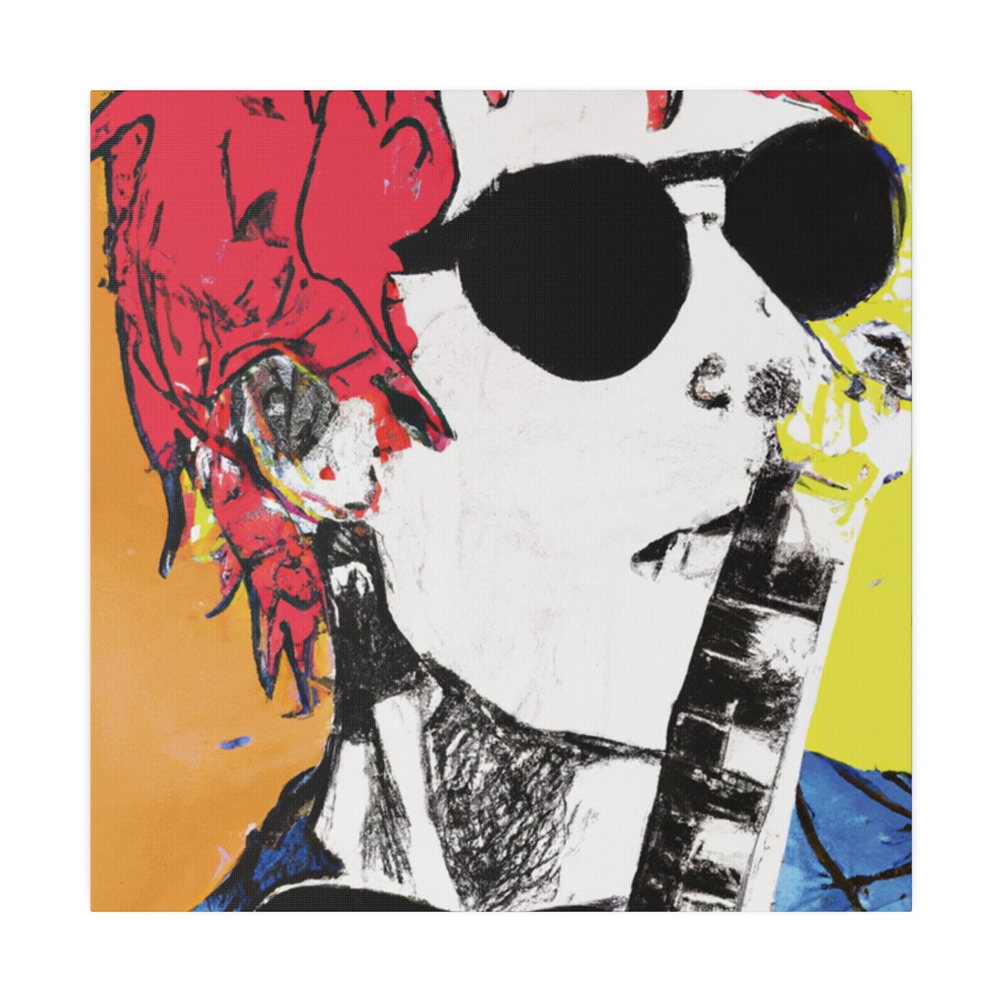 8995T - Rockstar Painting Print | Face | Abstract | Poster | Home Decor | Wall Art | Music Art | Canvas