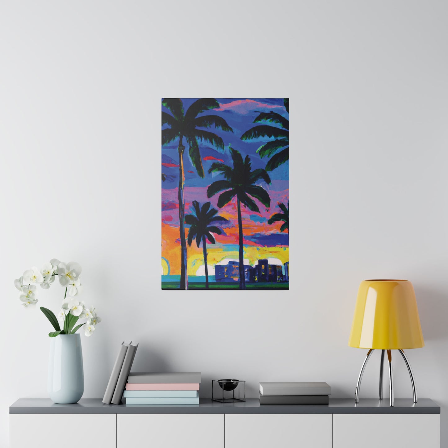 4621L - Miami Beach Sunset Painting Print | Miami | Beach | Sunset | Poster | Home Decor | Wall Art | Canvas