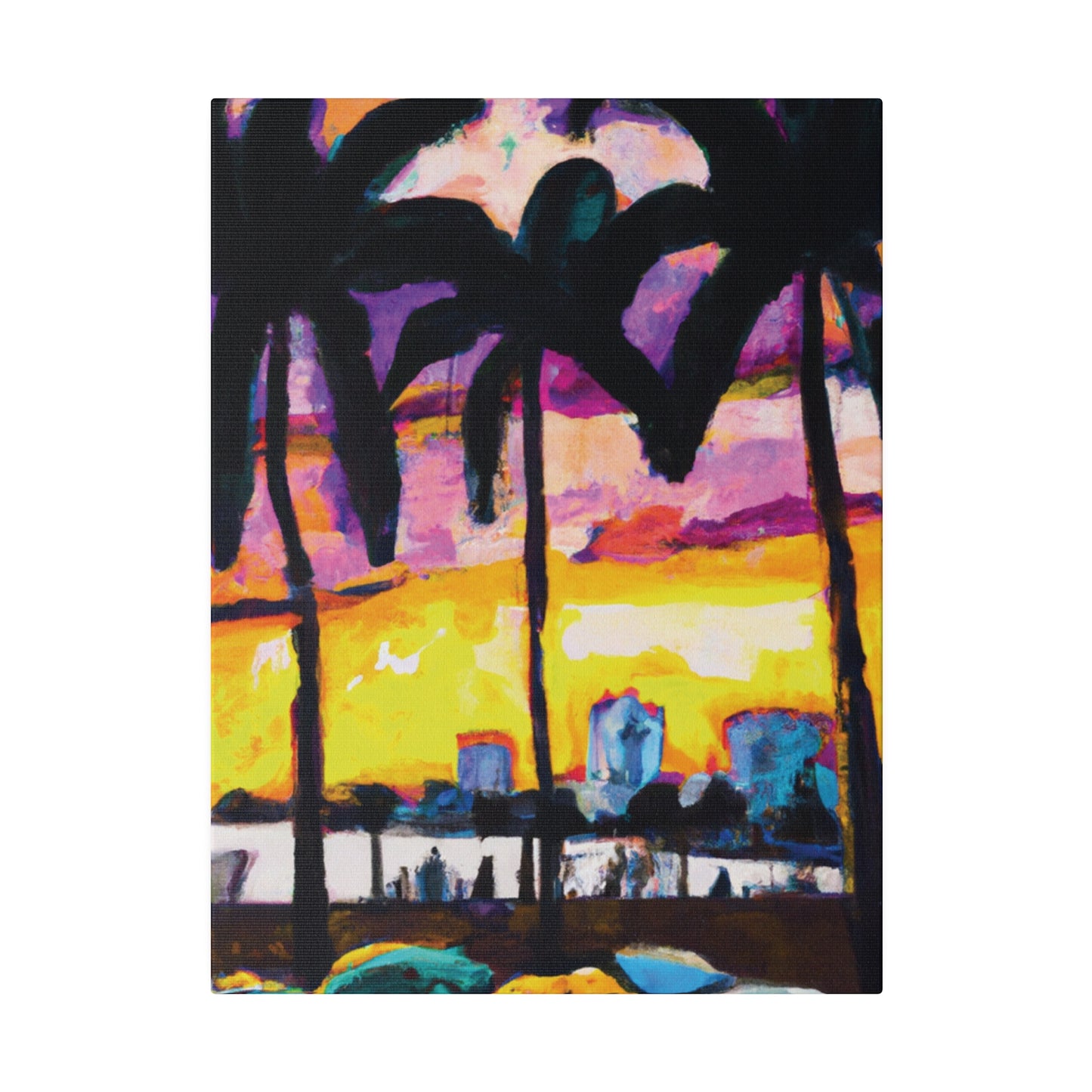 5162A - Miami Beach Sunset Painting Print | Miami | Beach | Sunset | Poster | Home Decor | Wall Art | Canvas