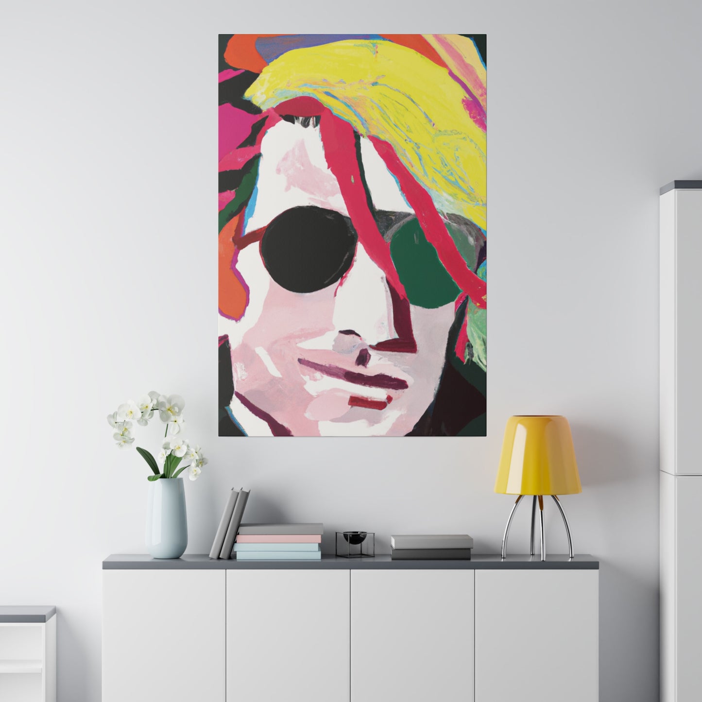 834Y - Rockstar Painting Print | Face | Abstract | Poster | Home Decor | Wall Art | Music Art | Canvas