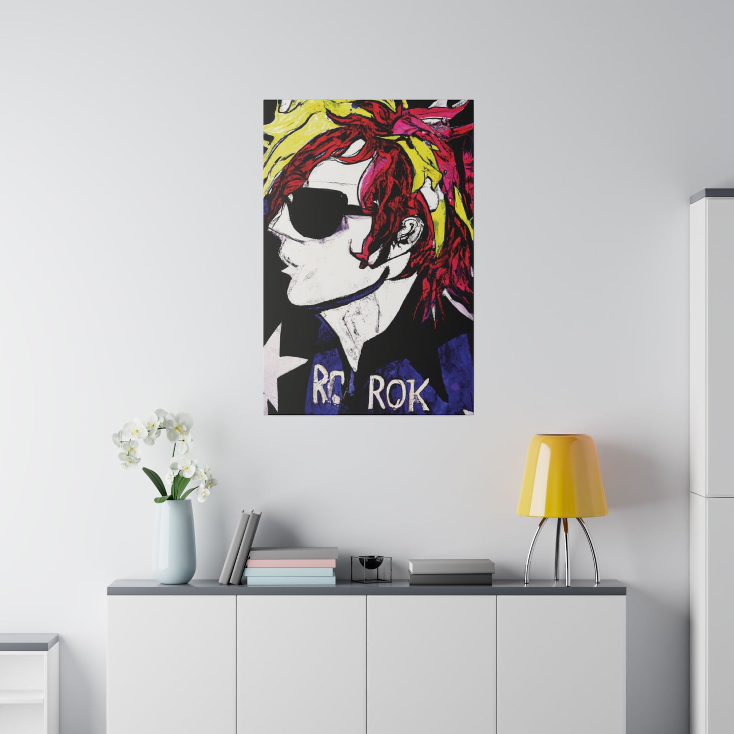 7561C - Rockstar Painting Print | Face | Abstract | Poster | Home Decor | Wall Art | Music Art | Canvas