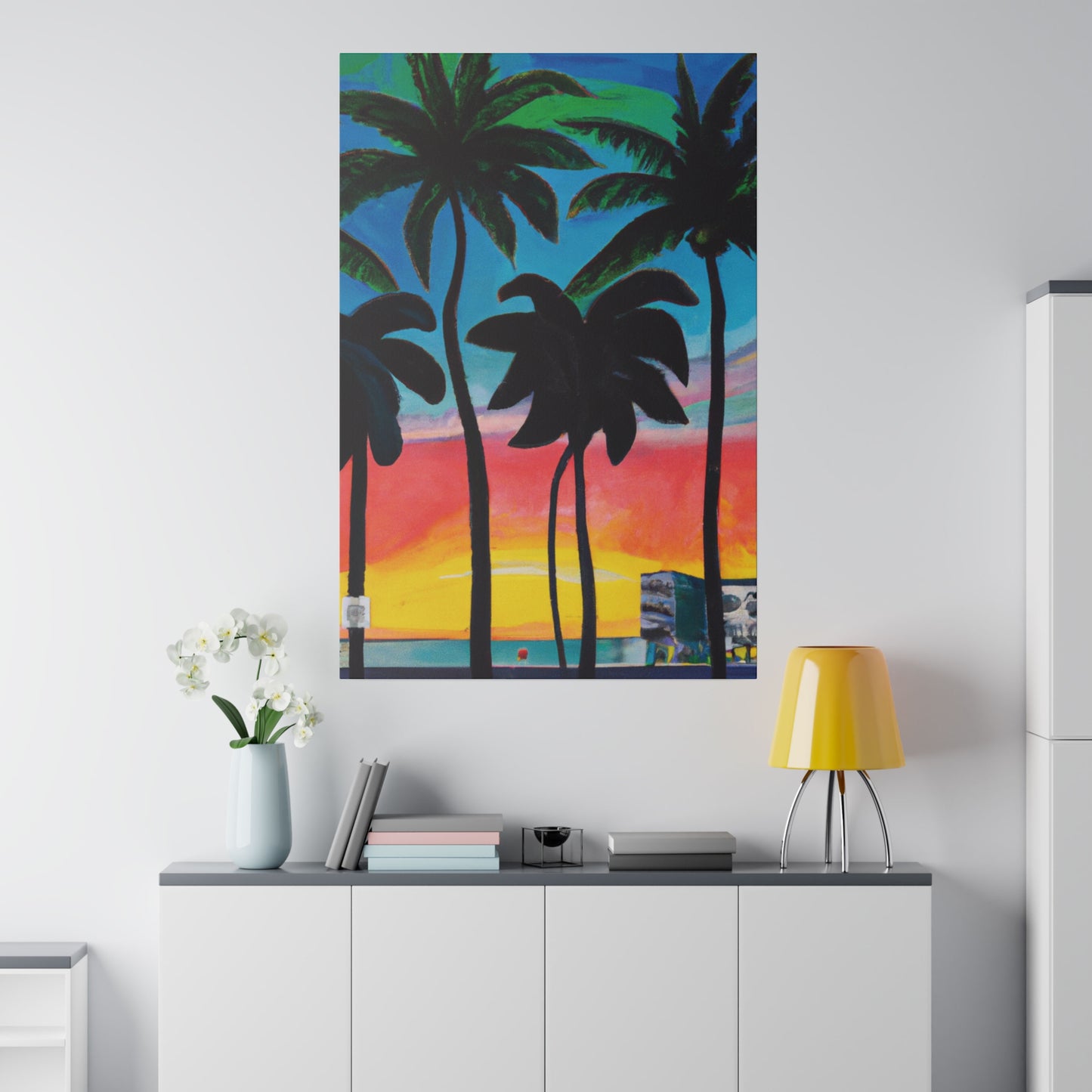 7322T - Miami Beach Sunset Painting Print | Miami | Beach | Sunset | Poster | Home Decor | Wall Art | Canvas