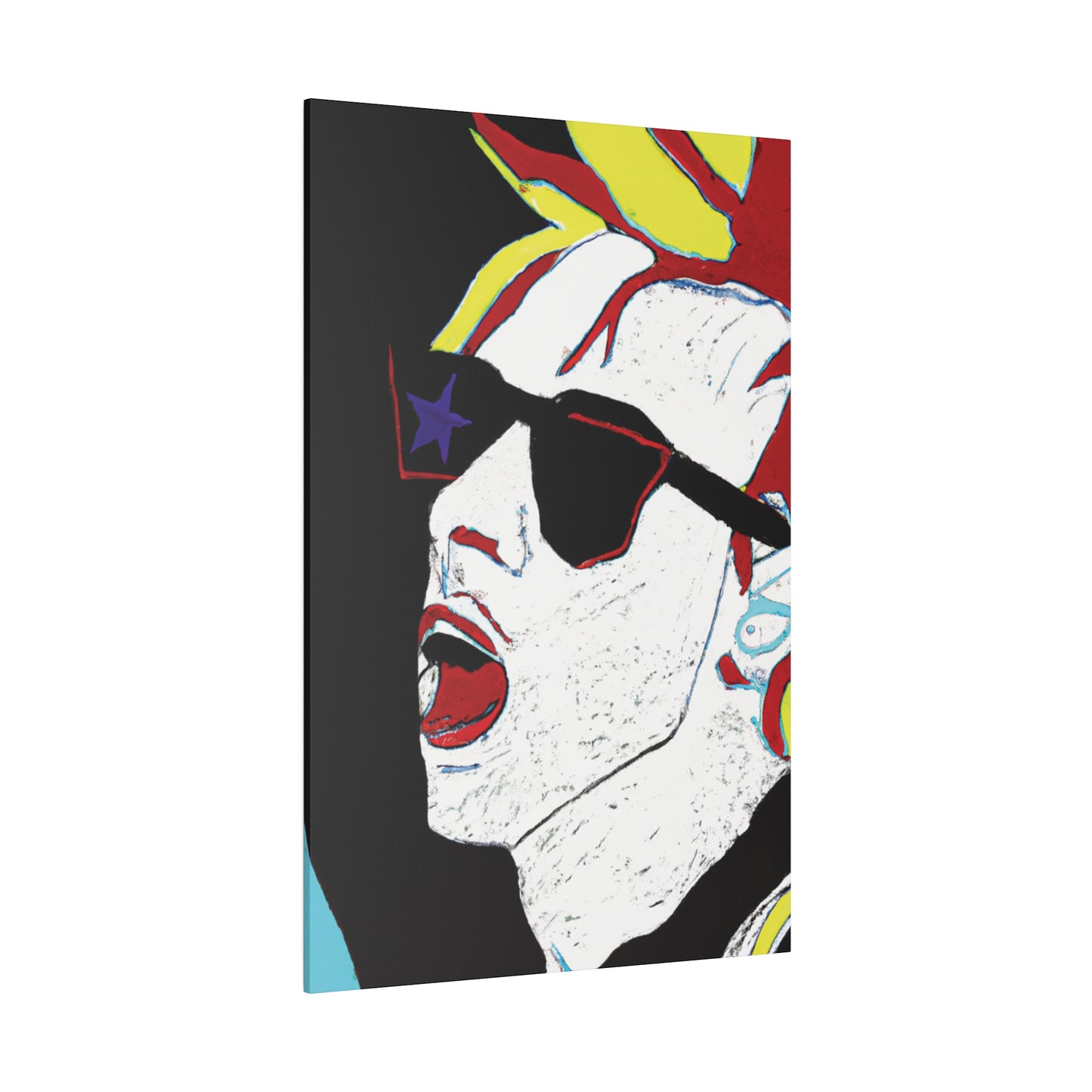 1889X - Rockstar Painting Print | Face | Abstract | Poster | Home Decor | Wall Art | Music Art | Canvas