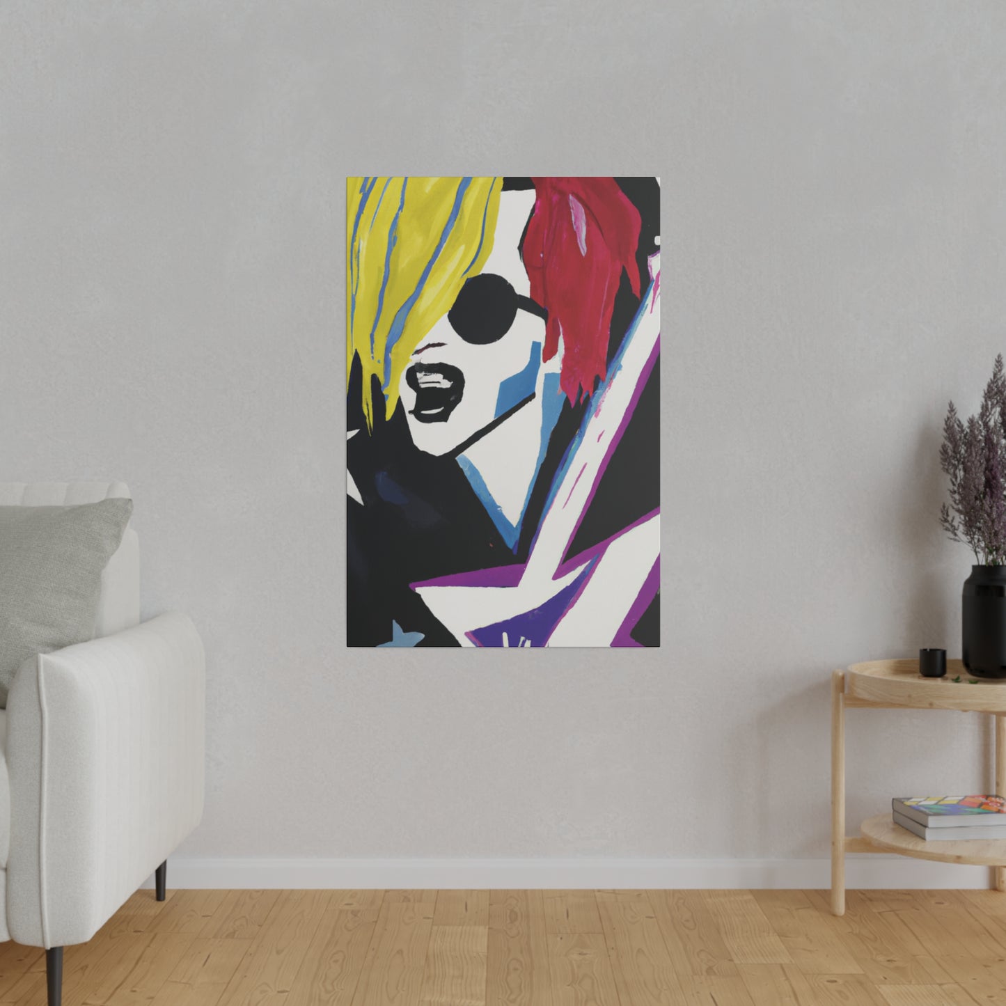 8784F - Rockstar Painting Print | Face | Abstract | Poster | Home Decor | Wall Art | Music Art | Canvas