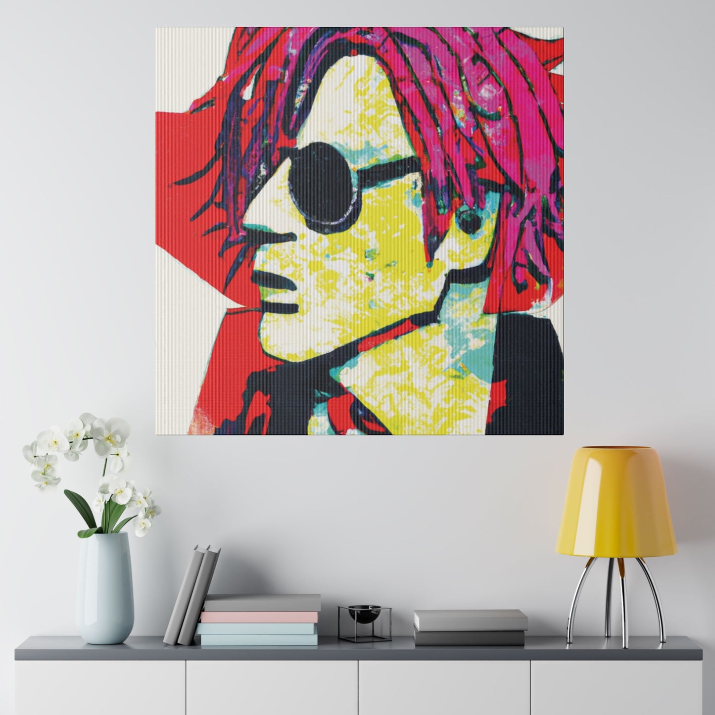 3019T - Rockstar Painting Print | Face | Abstract | Poster | Home Decor | Wall Art | Music Art | Canvas