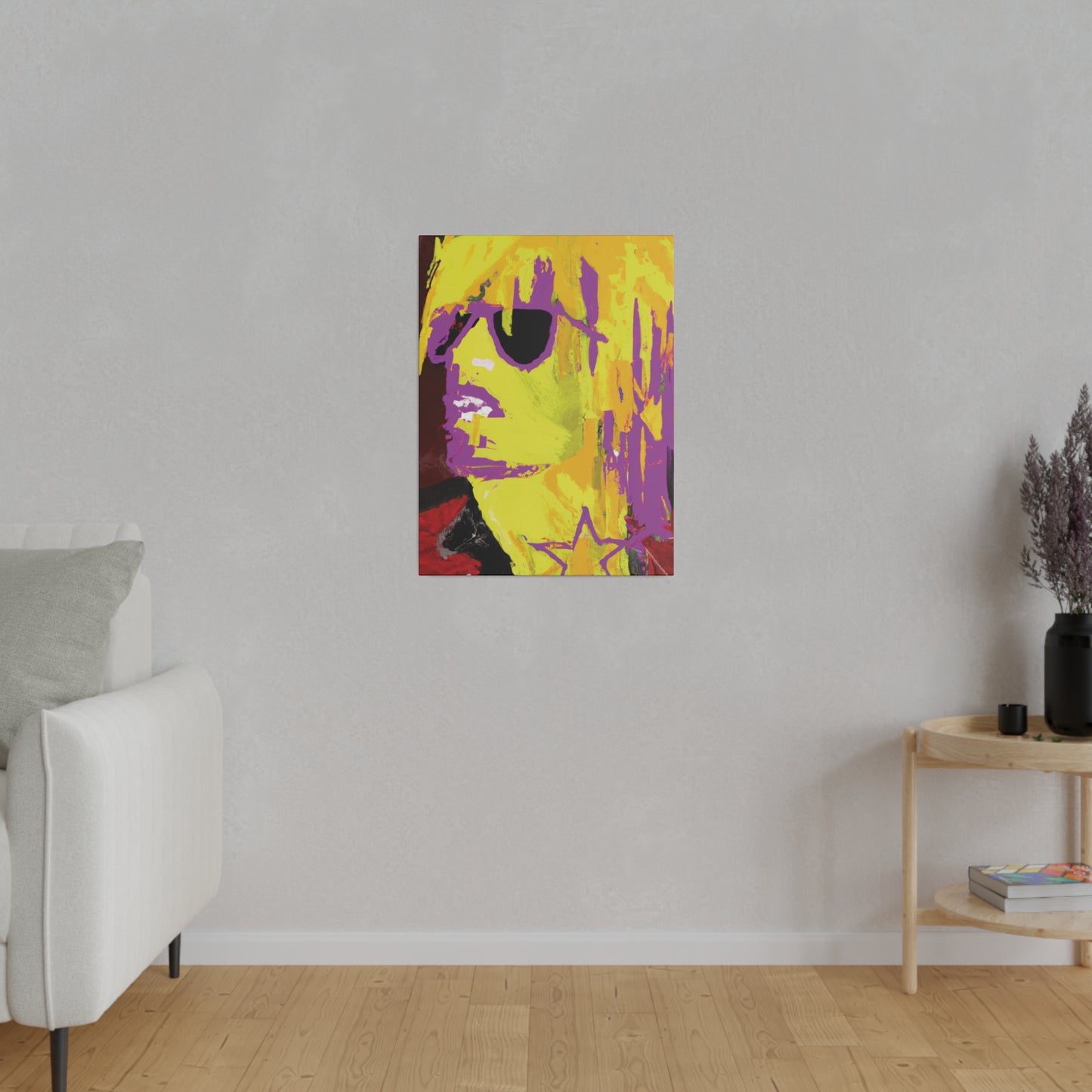 138G - Rockstar Painting Print | Face | Abstract | Poster | Home Decor | Wall Art | Music Art | Canvas