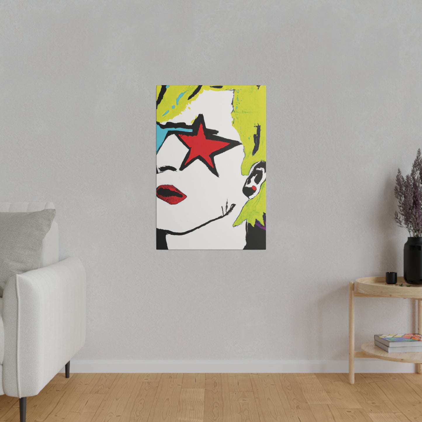 6352S - Rockstar Painting Print | Face | Abstract | Poster | Home Decor | Wall Art | Music Art | Canvas