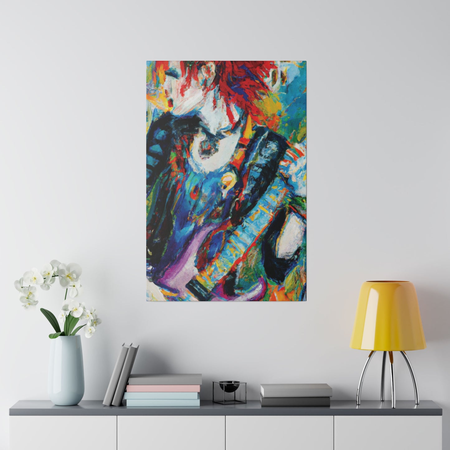 7458A - Rockstar Oil Painting Style Print | Poster | Home Decor | Wall Art | Music Art | Canvas