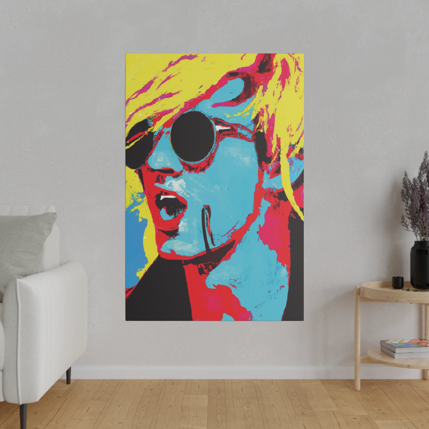 7198K - Rockstar Painting Print | Face | Abstract | Poster | Home Decor | Wall Art | Music Art | Canvas