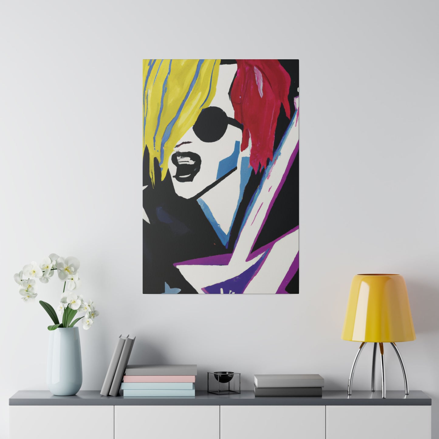 8784F - Rockstar Painting Print | Face | Abstract | Poster | Home Decor | Wall Art | Music Art | Canvas