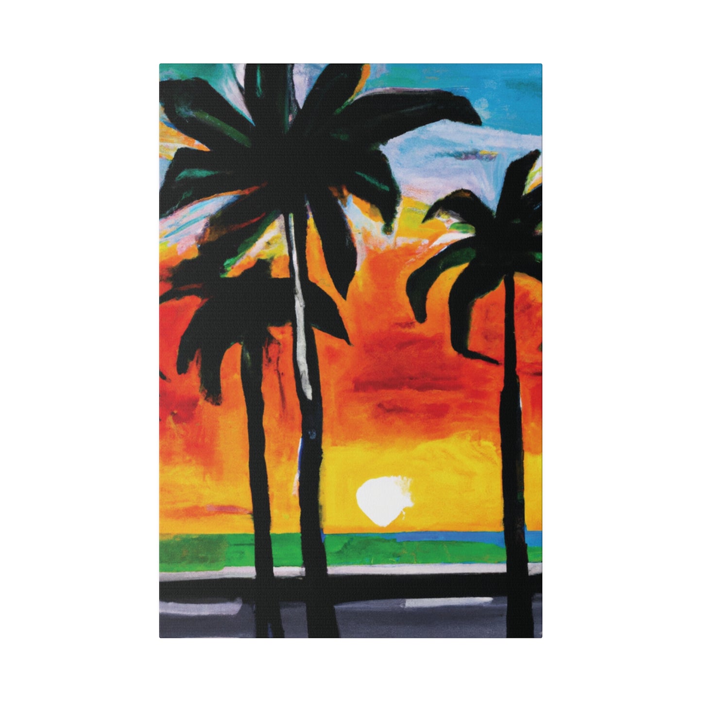 4312S - Miami Beach Sunset Painting Print | Miami | Beach | Sunset | Poster | Home Decor | Wall Art | Canvas