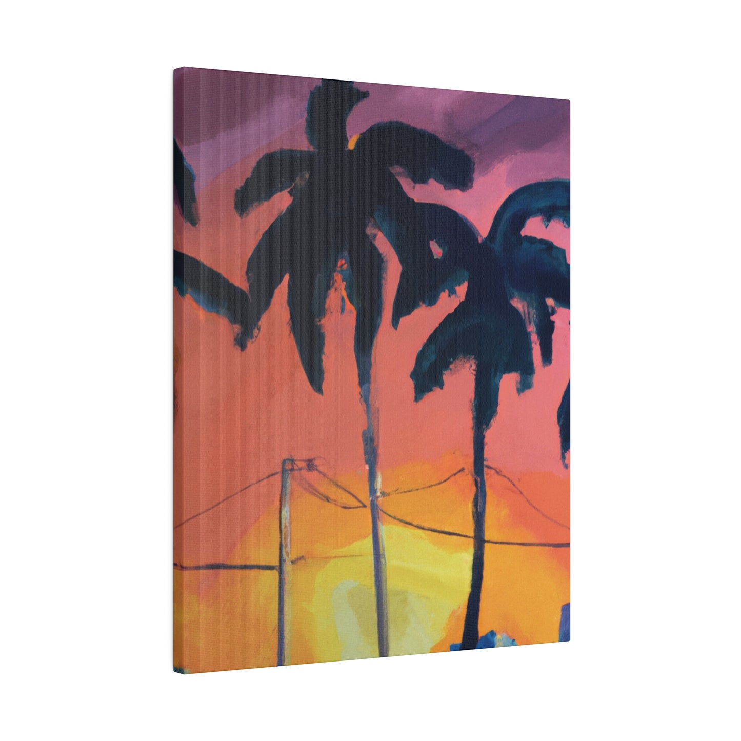 2524F - Miami Beach Sunset Painting Print | Miami | Beach | Sunset | Poster | Home Decor | Wall Art | Canvas