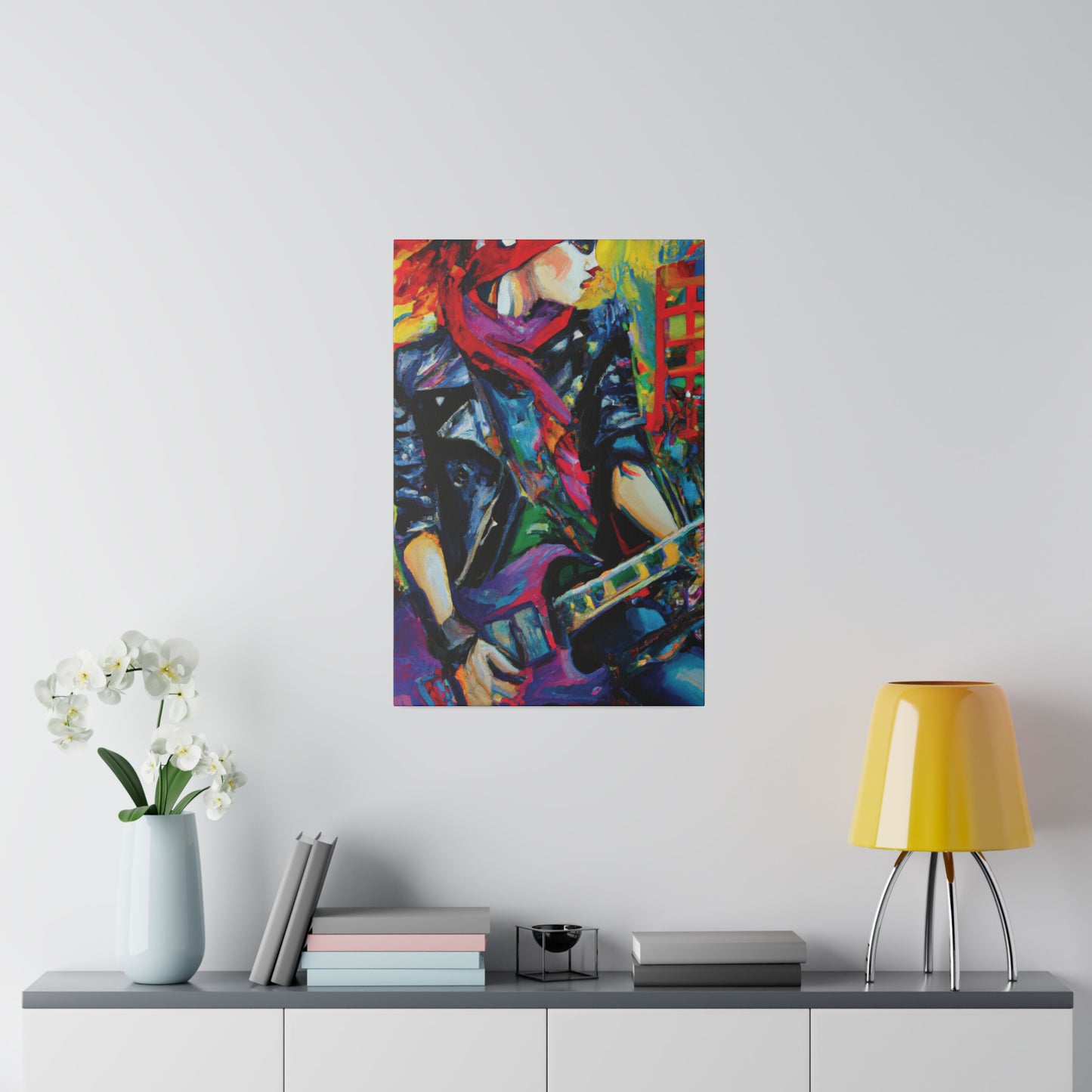9413L - Rockstar Oil Painting Style Print | Poster | Home Decor | Wall Art | Music Art | Canvas