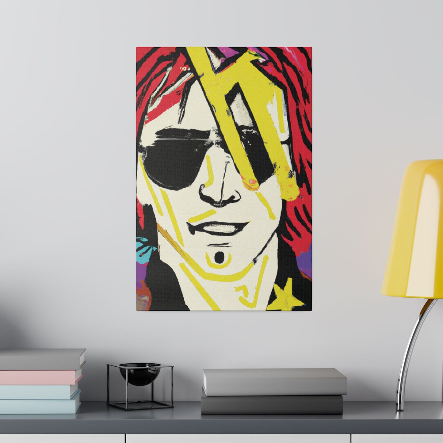 7106Z - Rockstar Painting Print | Face | Abstract | Poster | Home Decor | Wall Art | Music Art | Canvas