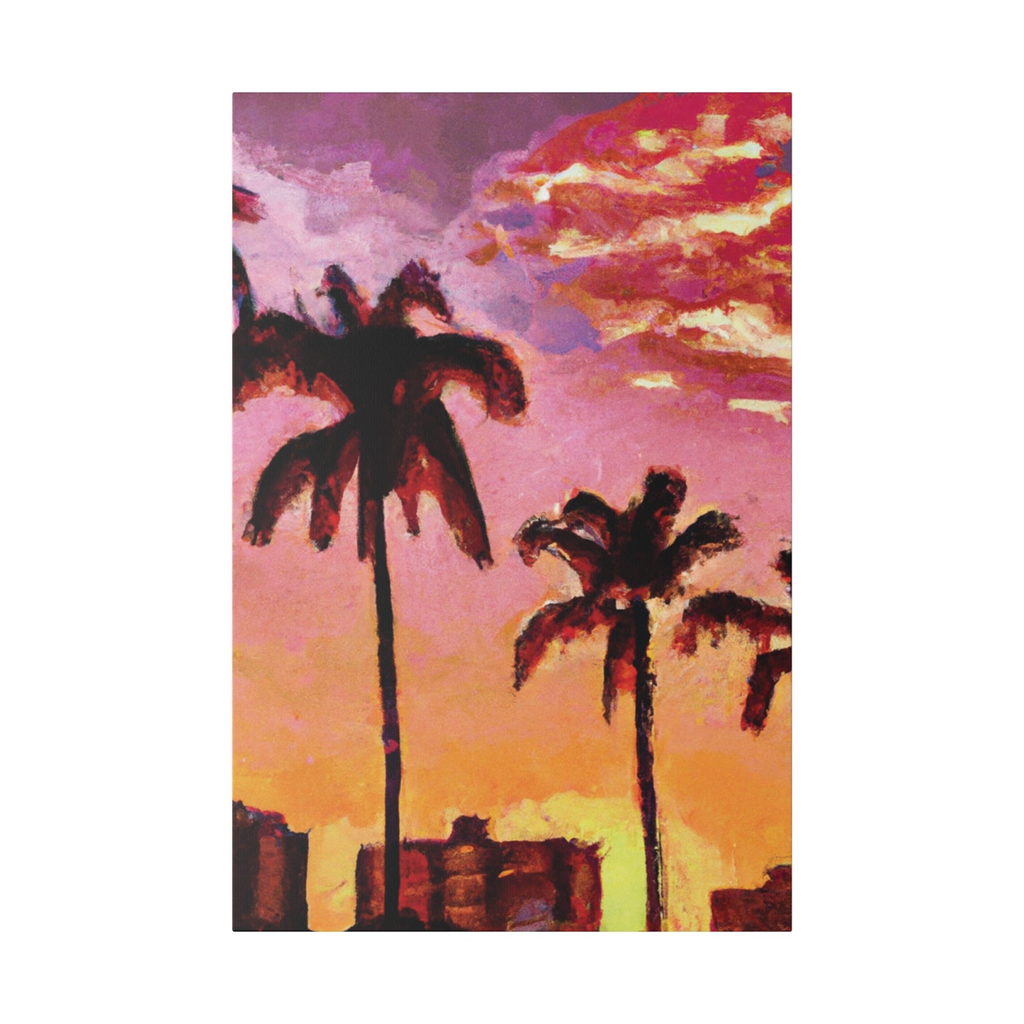 7485A - Miami Beach Sunset Painting Print | Miami | Beach | Sunset | Poster | Home Decor | Wall Art | Canvas