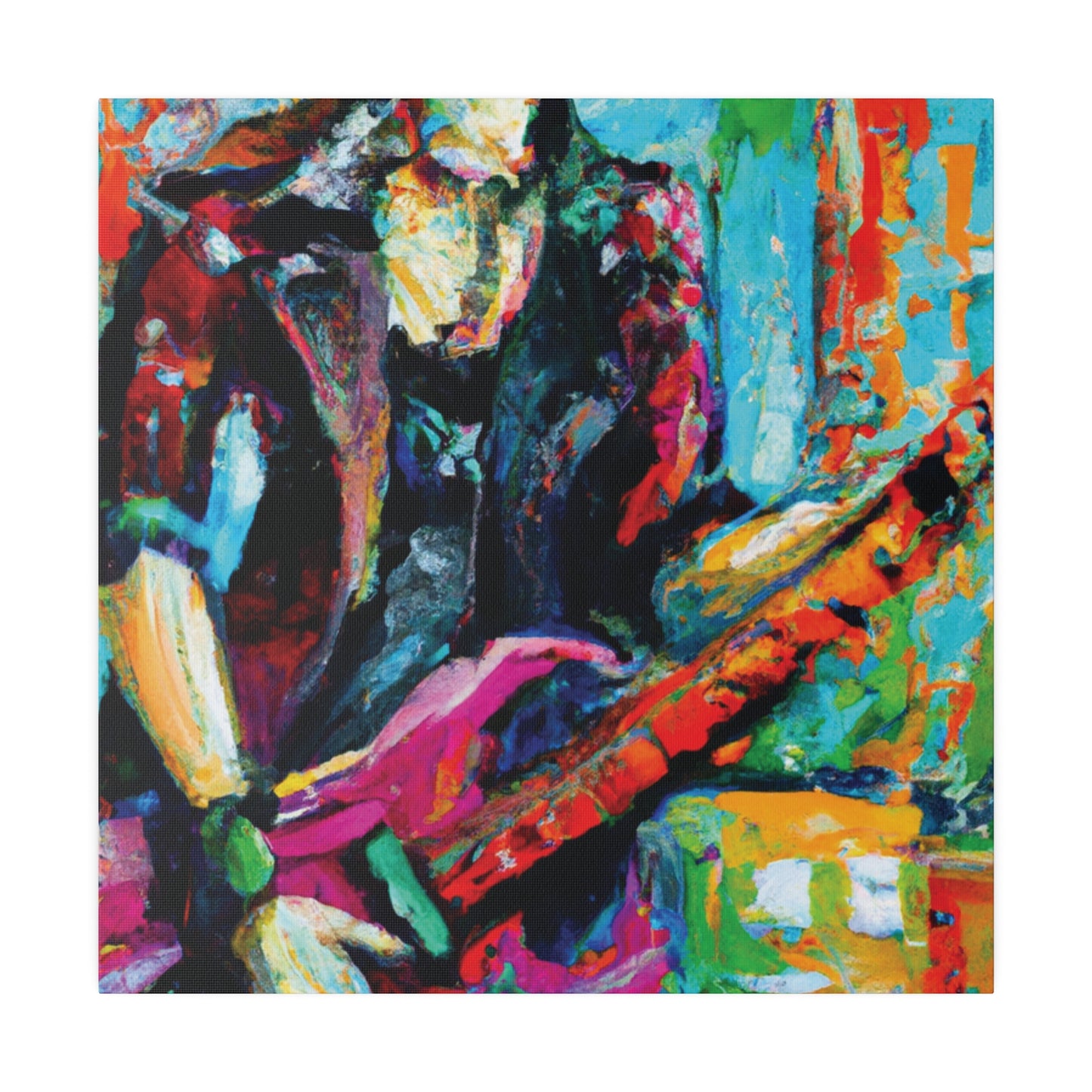 5003E - Rockstar Oil Painting Style Print | Poster | Home Decor | Wall Art | Music Art | Canvas