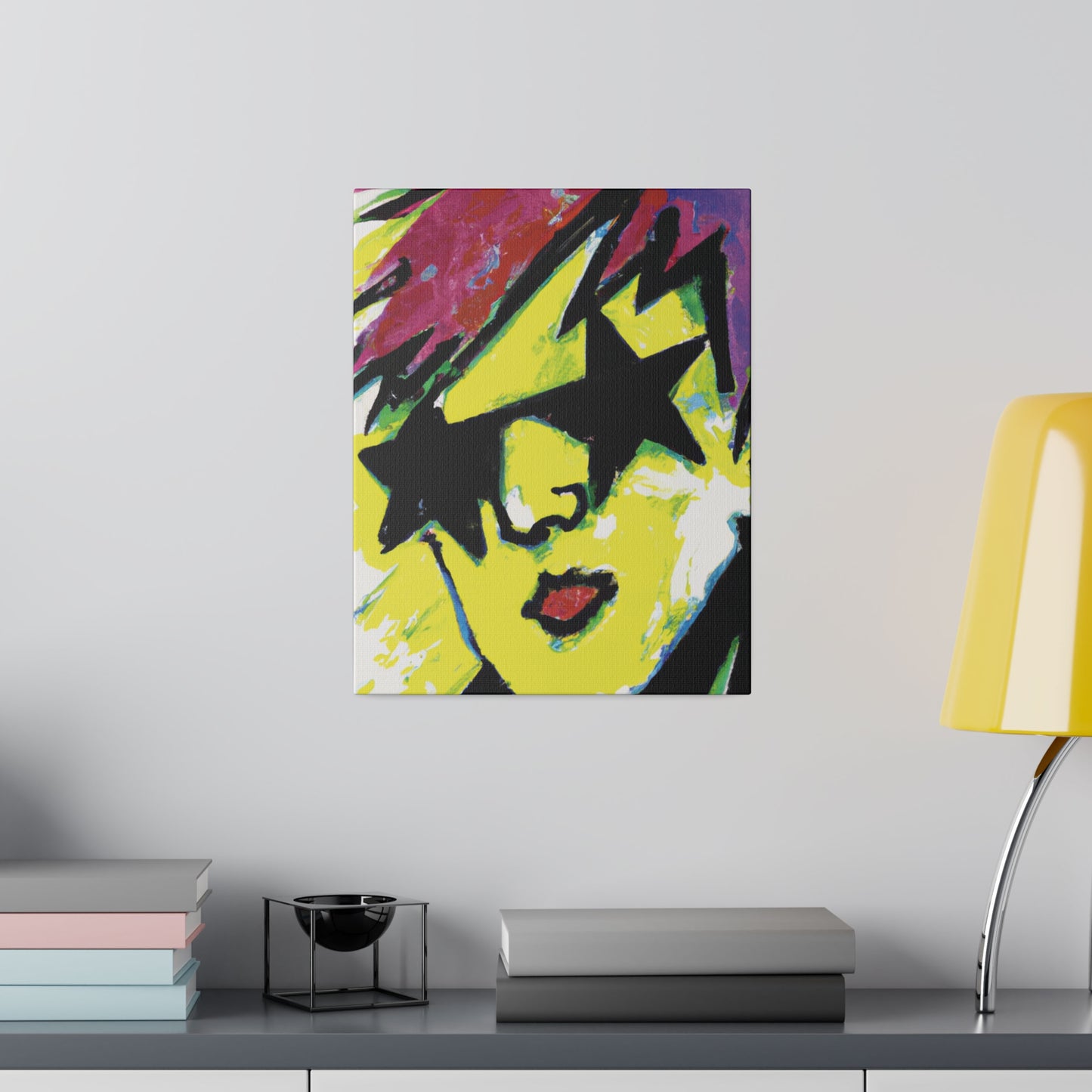 7497H - Rockstar Painting Print | Face | Abstract | Poster | Home Decor | Wall Art | Music Art | Canvas