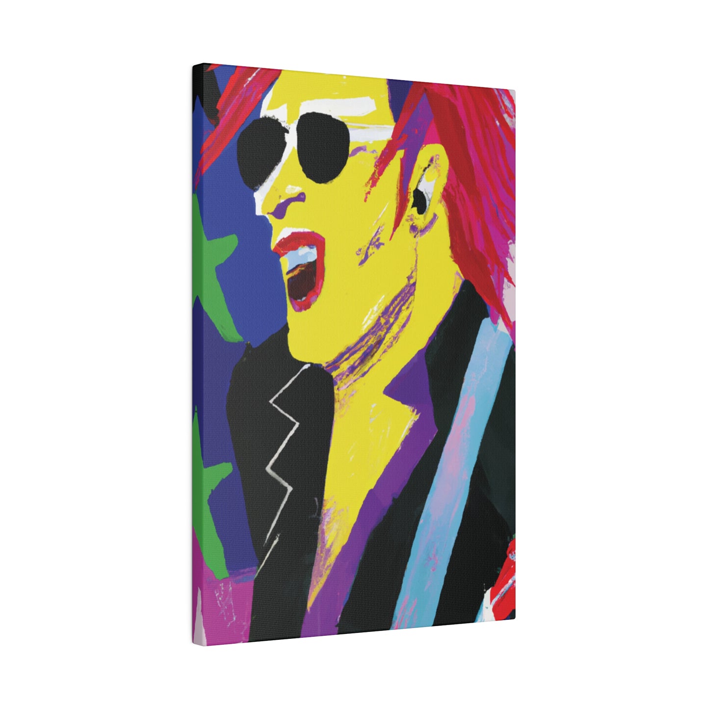 9751P - Rockstar Painting Print | Face | Abstract | Poster | Home Decor | Wall Art | Music Art | Canvas