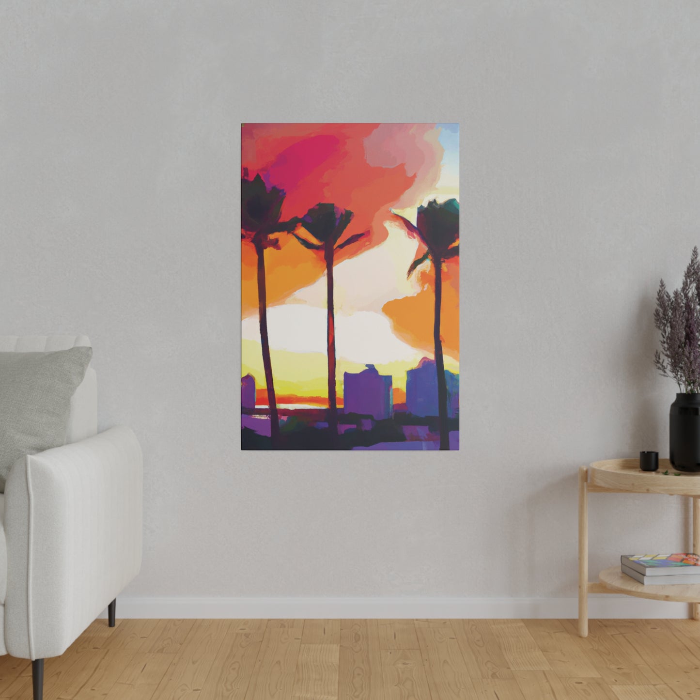 1605J - Miami Beach Sunset Painting Print | Miami | Beach | Sunset | Poster | Home Decor | Wall Art | Canvas