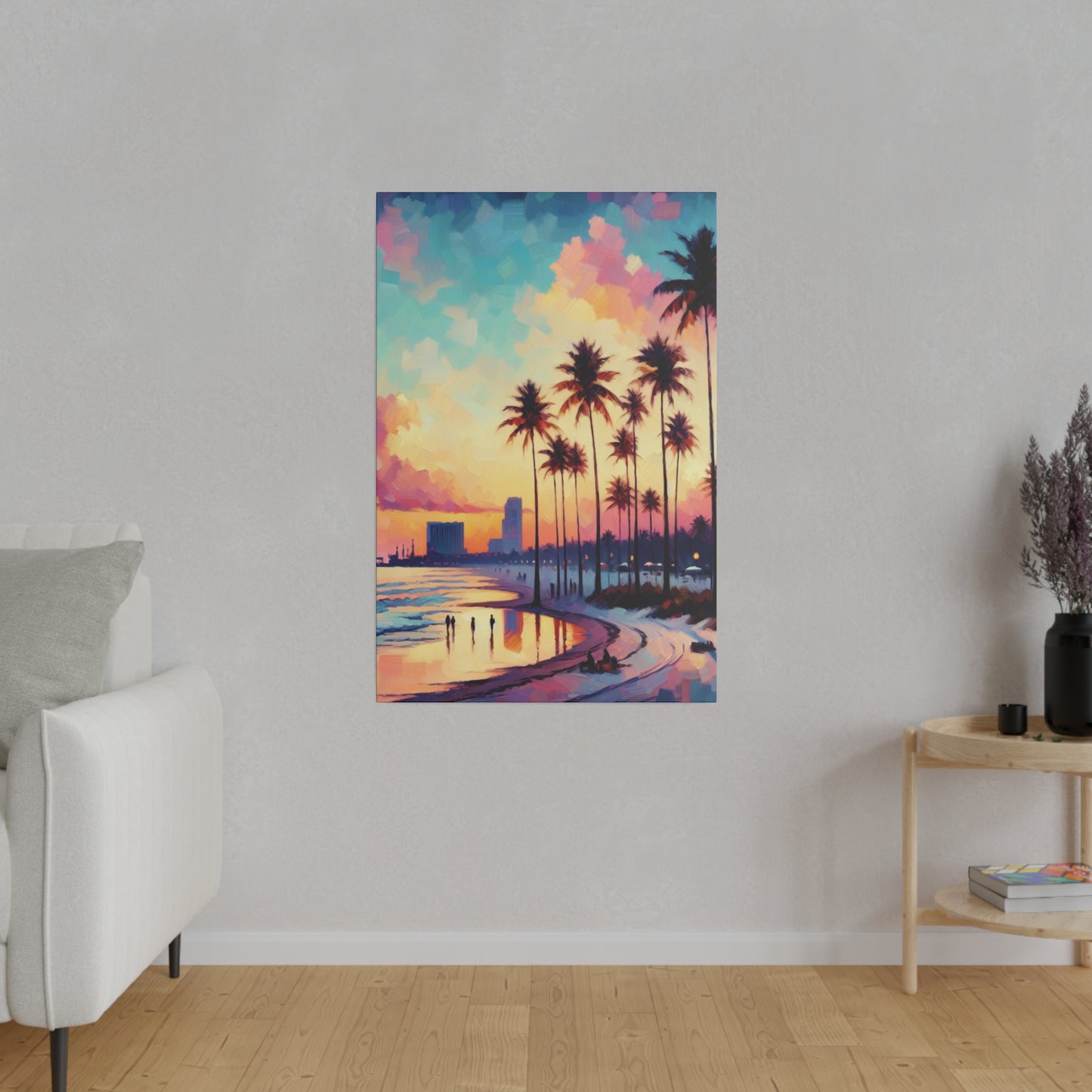 8816Y - miami beach art, sunset background, ocean art work, beach art work, sunset designs, miami beach painting, miami beach print