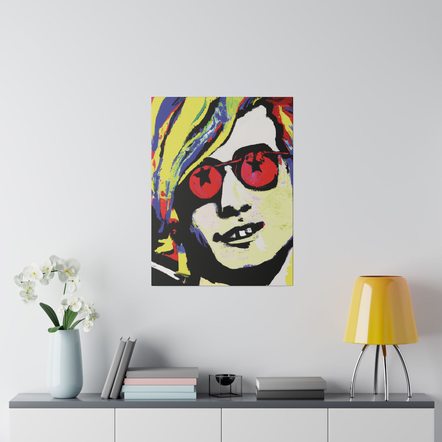 8764V - Rockstar Painting Print | Face | Abstract | Poster | Home Decor | Wall Art | Music Art | Canvas