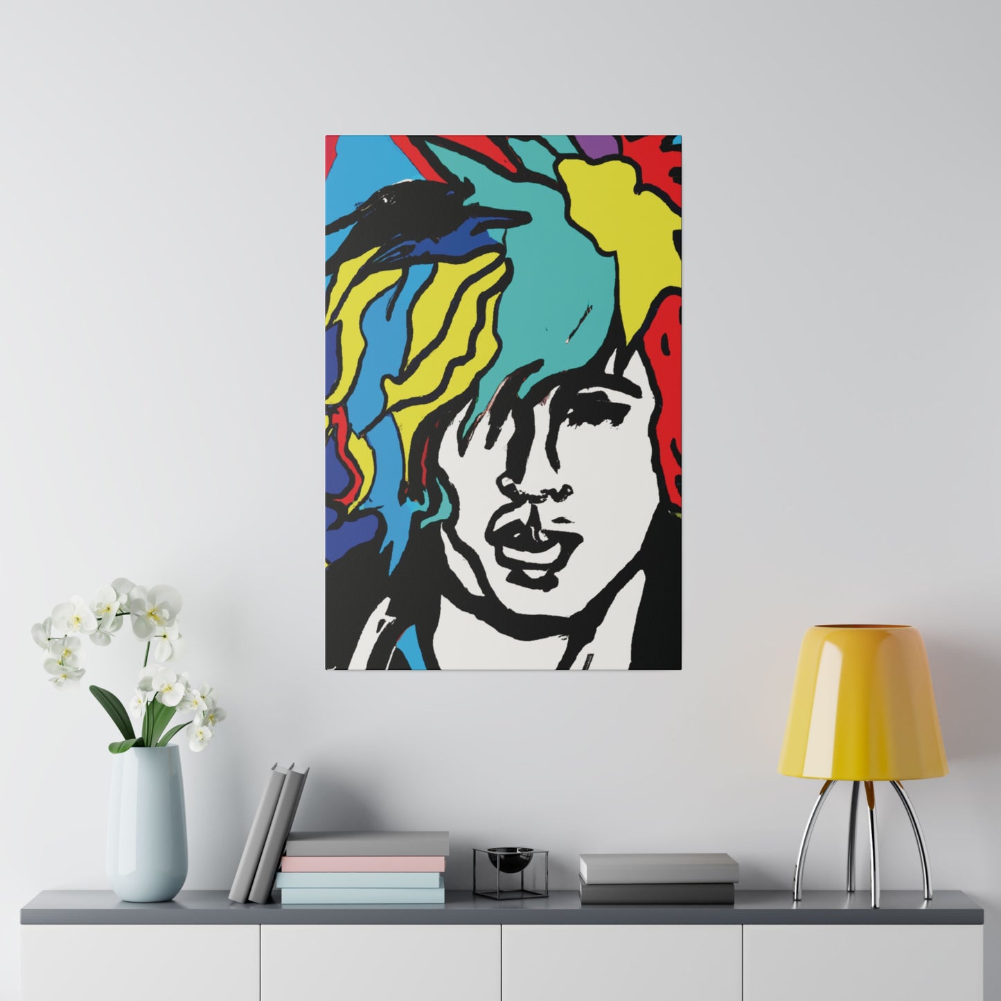 7456M - Rockstar Painting Print | Face | Abstract | Poster | Home Decor | Wall Art | Music Art | Canvas