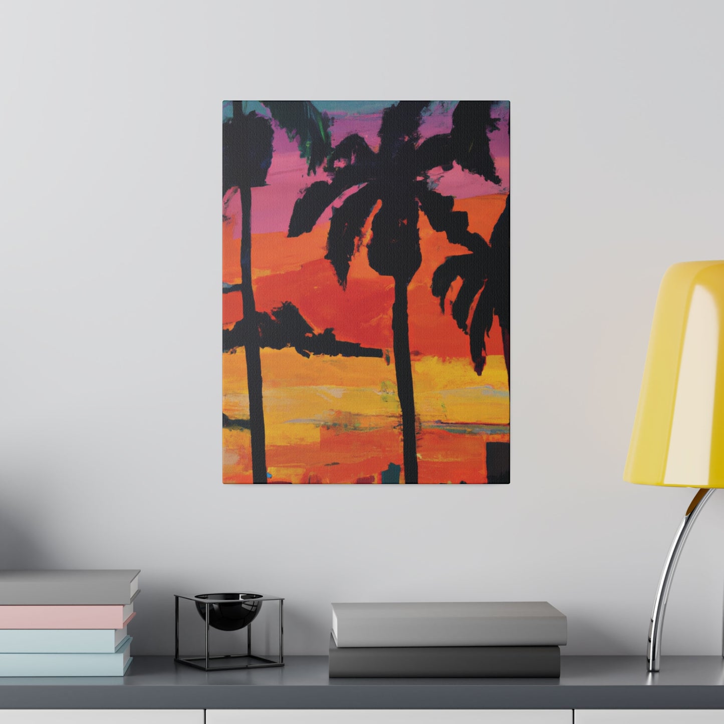 7389S - Miami Beach Sunset Painting Print | Miami | Beach | Sunset | Poster | Home Decor | Wall Art | Canvas