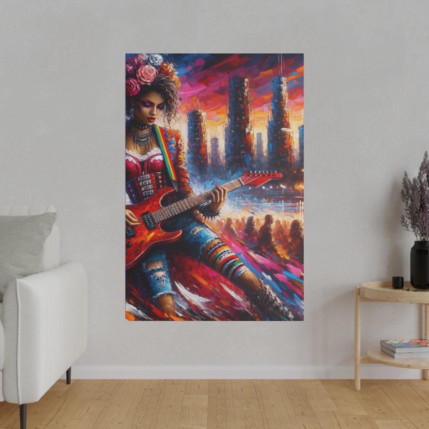 6794Z - Rockstar Oil Painting Style Print | Poster | Home Decor | Wall Art | Music Art | Canvas