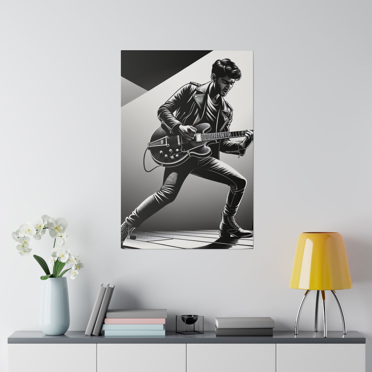 5672Q - music art work, rockstar gifts, musician gift ideas, guitar art work, guitar artwork, guitar wall art canvas, playing guitar, decor