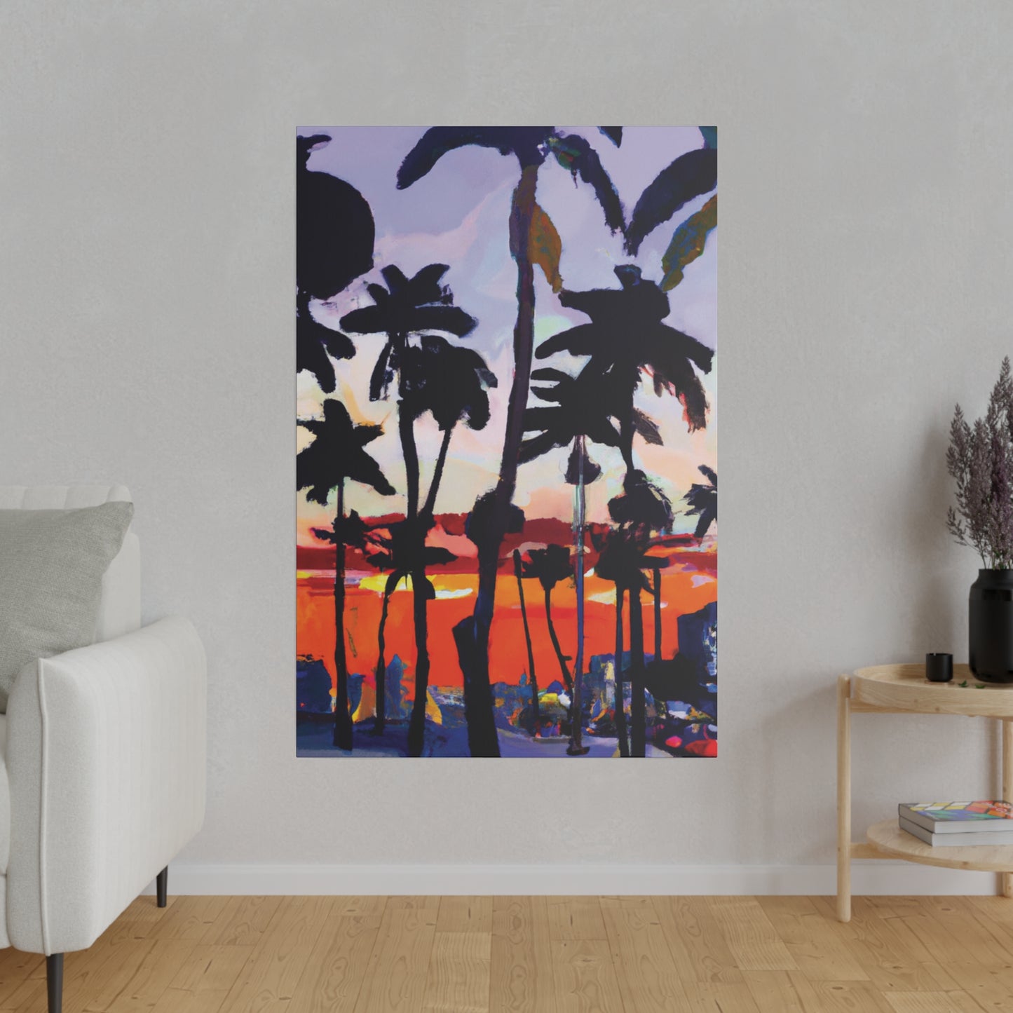 4161D - Miami Beach Sunset Painting Print | Miami | Beach | Sunset | Poster | Home Decor | Wall Art | Canvas