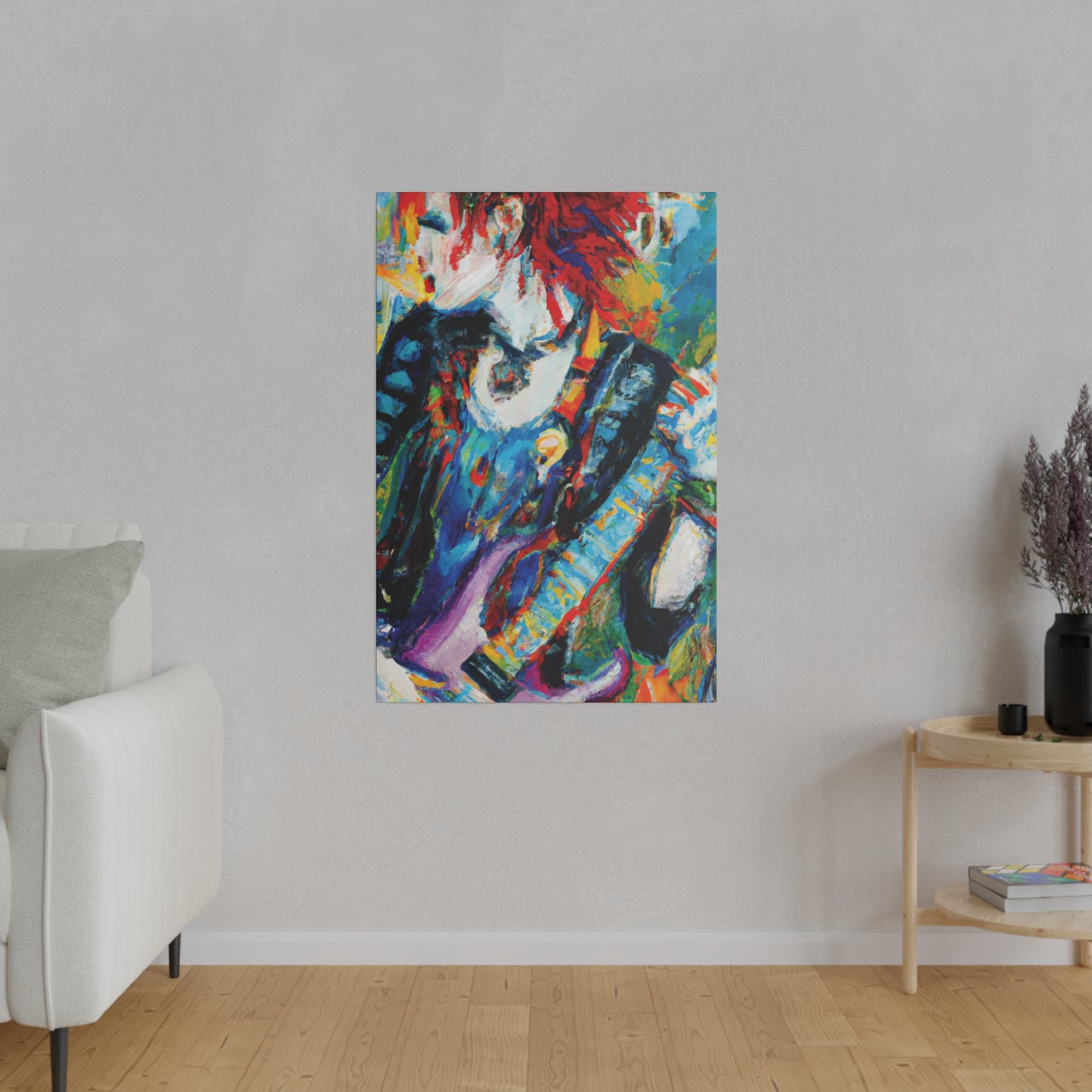 7458A - Rockstar Oil Painting Style Print | Poster | Home Decor | Wall Art | Music Art | Canvas