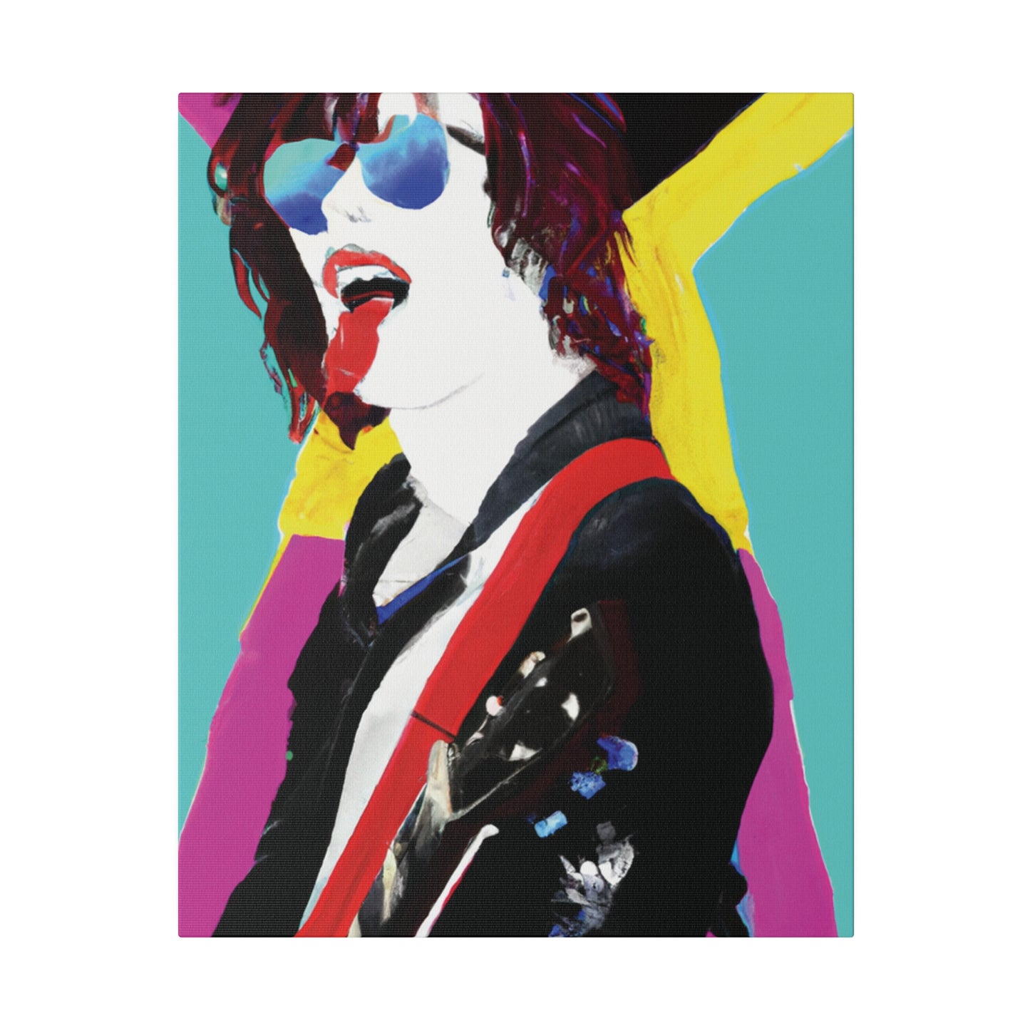 8865A - Rockstar Painting Print | Face | Abstract | Poster | Home Decor | Wall Art | Music Art | Canvas