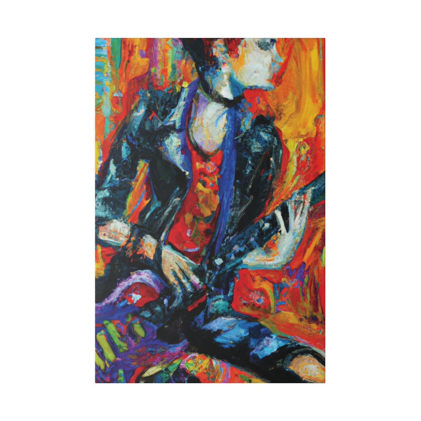 7348F - Rockstar Oil Painting Style Print | Poster | Home Decor | Wall Art | Music Art | Canvas